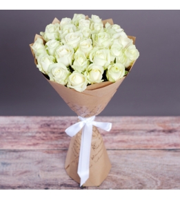 Bouquet of 25 white roses