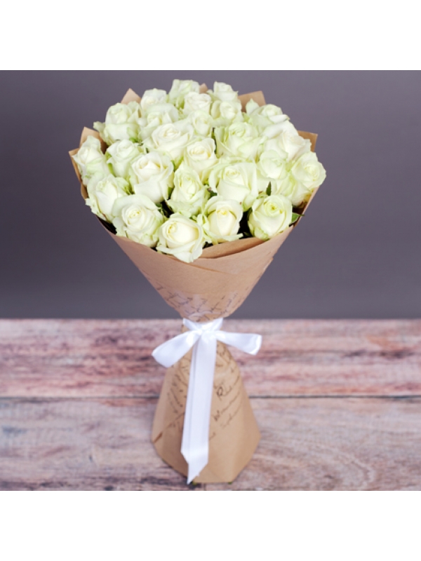 Bouquet of 25 white roses